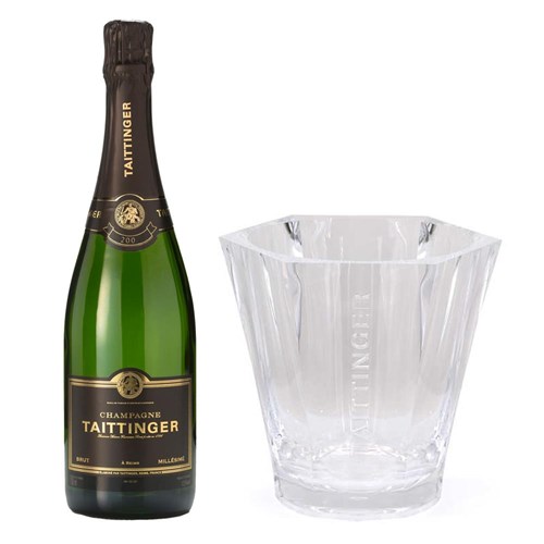 Taittinger Brut Vintage 2015 Champagne 75cl And Branded Ice Bucket Set